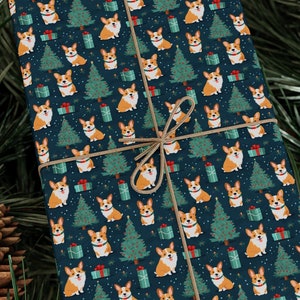Adorable Welsh Corgis Christmas Gift Wrapping Paper – Festive & Cute Wrap for Dog Lovers | Perfect for Holiday Gifts with Corgi Charm