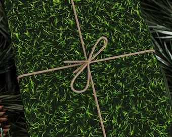 Freshly Mowed and Ready to Roll Wrapping Paper Realistic Green Lawn Grass Gift Wrap for Gardeners Landscapers Lawn Dads and Nature Lovers