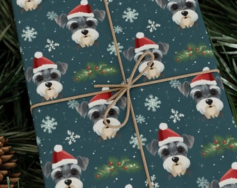 Adorable Miniature Schnauzer Christmas Wrapping Paper