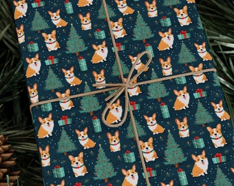 Adorable Welsh Corgis Christmas Gift Wrapping Paper – Festive & Cute Wrap for Dog Lovers | Perfect for Holiday Gifts with Corgi Charm