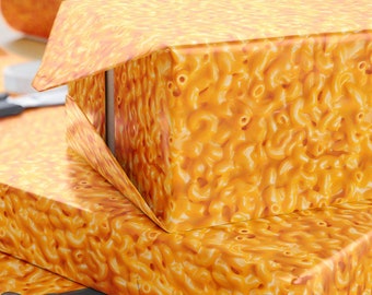 In Cheese We Trust Wrapping Paper | Gooey Mac & Cheese Delight | Perfect for Gag Gifts and Comfort Food Lovers | Premium 90 GSM Wrap
