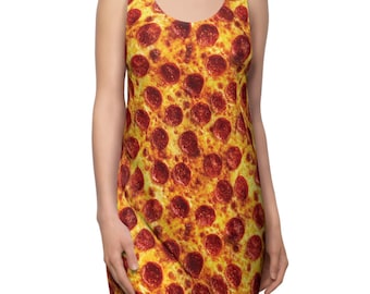 You Wanna Pizza Me Pepperoni Pizza Dress Funny Food Racerback Dress Pizza Lover Outfit Italian Food Novelty Dress Foodie Gift