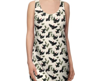 Eat Drink and Be Carrion Christmas Vulture Dress Turkey Vulture Racerback Dress Bird Lover Holiday Outfit Weird Christmas Gift