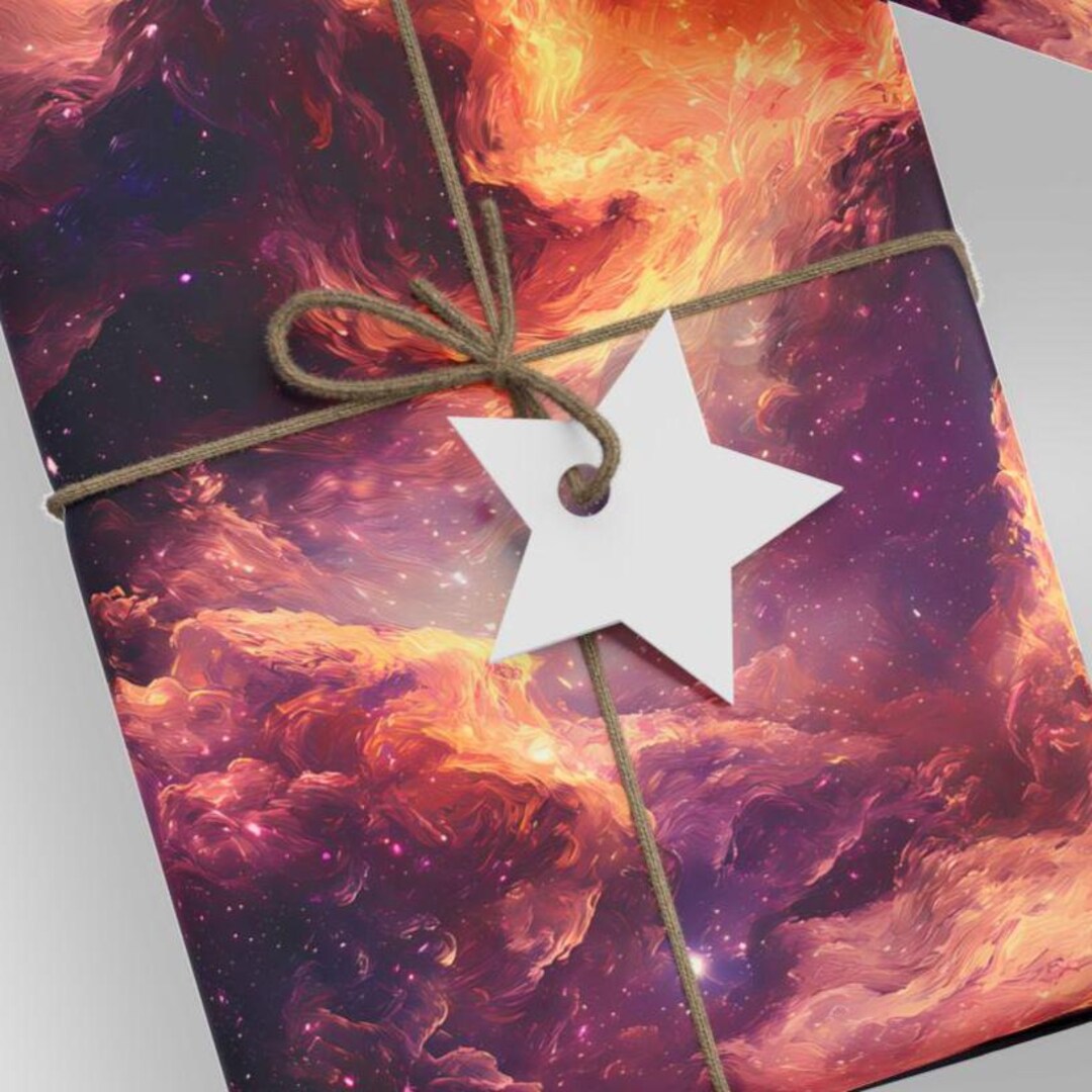 Celestial Clouds Wrapping Paper Roll | Dramatic Cosmic Swirls Space ...