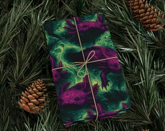 You Are Axolotl Fun Purple Axolotl Wrapping Paper Roll Cute Amphibian Gift Wrap Aquarium Animal Pattern 90 GSM Paper