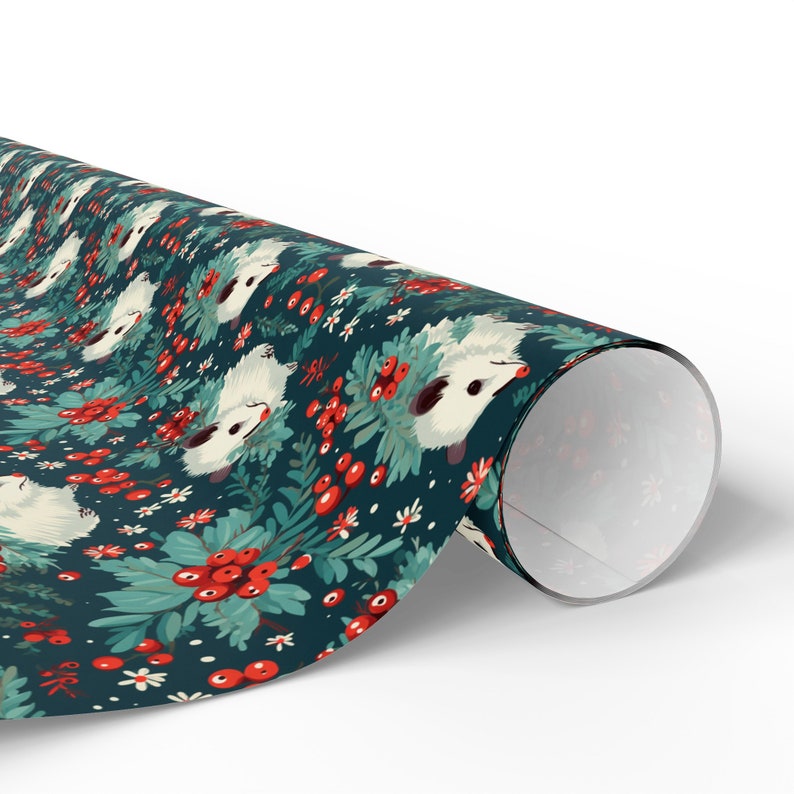 Possum Season And I Wrapped It Wrapping Paper Festive Opossum Gift Wrap Cozy Woodland Holiday Chaos Premium 90 GSM Rustic Nature Gifts image 2
