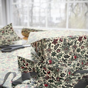 Vintage Holiday Tattoo Gift Wrap | Christmas Wrapping Paper with Retro Red & Green Design | Available in 3 Sizes | 90 GSM Fine Art Paper image 6