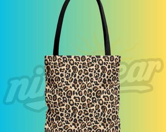 Spotted Chaos Tote Bag Leopard Print Pattern Bold Statement Carryall Wild Neutral Aesthetic Fun Gift Animal Style Accessory