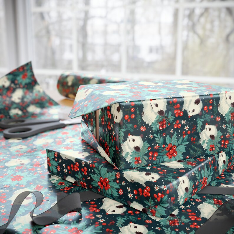 Possum Season And I Wrapped It Wrapping Paper Festive Opossum Gift Wrap Cozy Woodland Holiday Chaos Premium 90 GSM Rustic Nature Gifts image 5