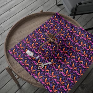Bat to the Bone Cute Wrapping Paper | Colorful Cartoon Bats Gift Wrap for Halloween Lovers & Playful Spooky Gifts | Premium 90 GSM Paper image 4