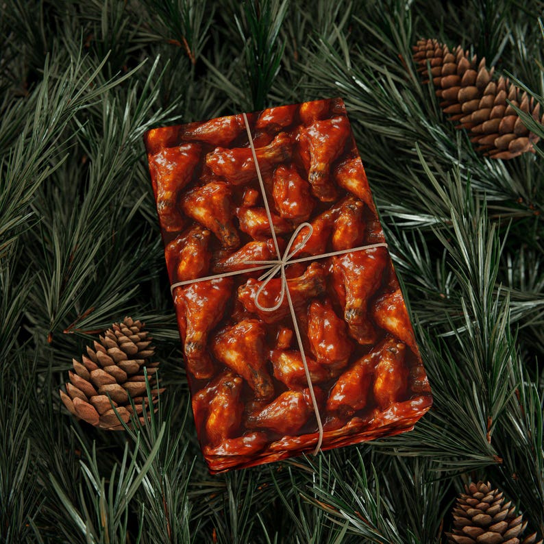 Saucy Situation Premium 90 GSM Wrapping Paper | For Gifts That Are Too Hot to Handle, Perfect for Spicy Gag Gifts and Wing Lovers Everywhere image 5