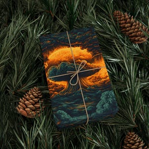 Fallout Of Love Nuclear Explosion Wrapping Paper Roll Atomic Age Gift Wrap Retro Apocalypse Sci Fi Pattern 90 GSM Paper