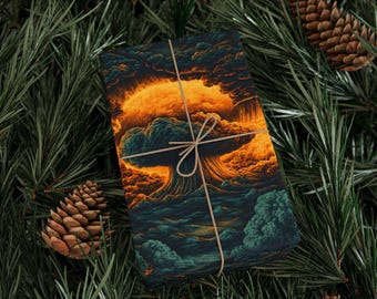 Fallout Of Love Nuclear Explosion Wrapping Paper Roll Atomic Age Gift Wrap Retro Apocalypse Sci Fi Pattern 90 GSM Paper