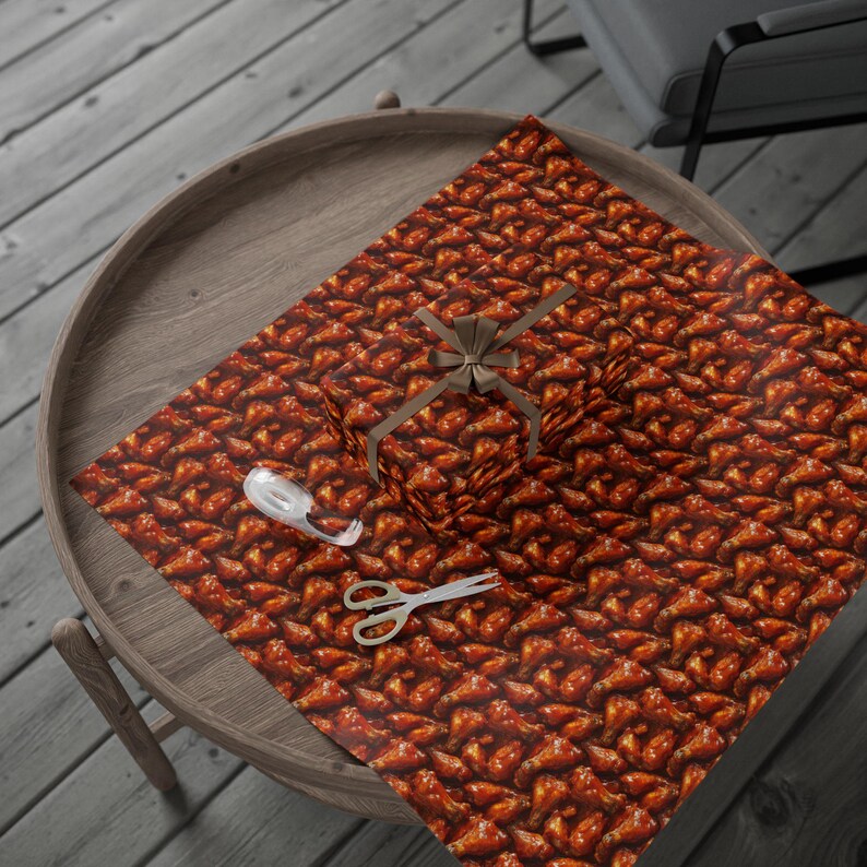 Saucy Situation Premium 90 GSM Wrapping Paper | For Gifts That Are Too Hot to Handle, Perfect for Spicy Gag Gifts and Wing Lovers Everywhere image 3