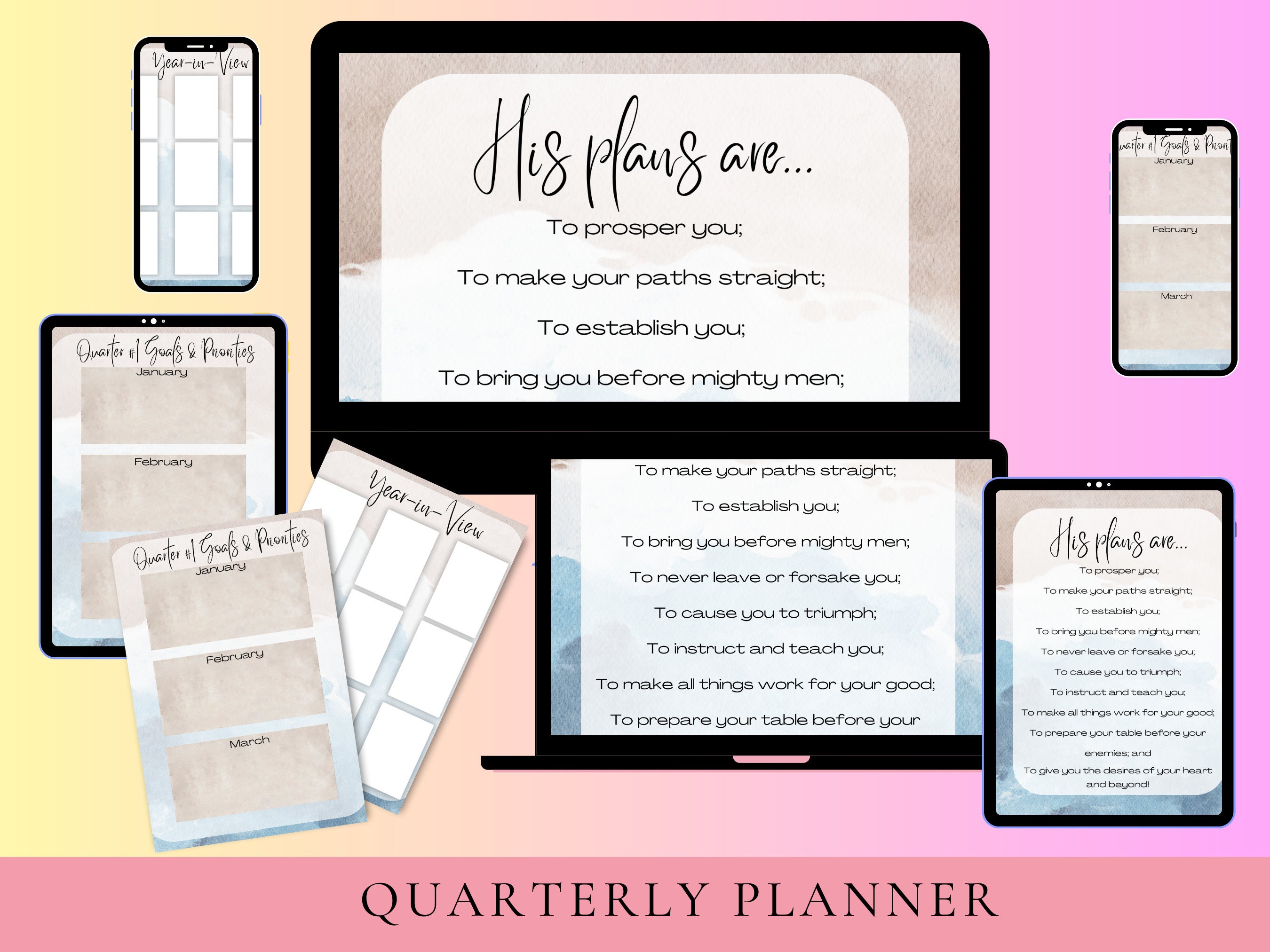 Vision Board and Goal Setting Quarterly Planner Manifest - Etsy