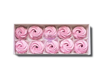 Black Currant Zefir Marshmallow Gift Box – Handmade All-Natural Berry Zephyr,  Dessert for Tea, Unique Gourmet Treat