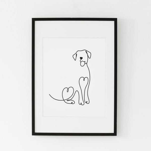Dog Line Drawing - Etsy