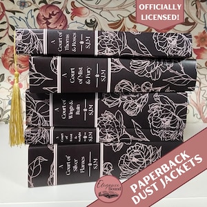 ACOTAR Paperback Minimalist Dust Jackets Set, Black, Digital Download, Officially Licensed, Printable, ACOTAR Series