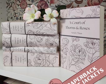 ACOTAR Paperback Minimalist Dust Jackets Set, White, Digital Download, Printable, ACOTAR Series