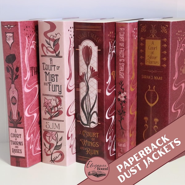 Juego de sobrecubiertas vintage rosas para libros de bolsillo de ACOTAR, descarga digital, imprimible, serie ACOTAR