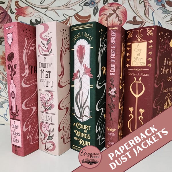 Juego de sobrecubiertas vintage de la edición de bolsillo de ACOTAR, descarga digital, imprimible, serie ACOTAR