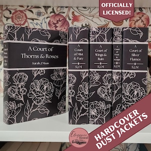 ACOTAR Hardcover Minimalist Dust Jackets Set, Black, Digital Download, Officially Licensed, Printable, ACOTAR Series