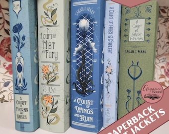 ACOTAR Vintage Paperback Dust Jackets Set, Blue, Digital Download, Officially Licensed, Printable, ACOTAR Series