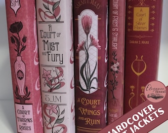 ACOTAR Hardcover Pink Vintage Dust Jackets Set, Digital Download, Printable, ACOTAR Series