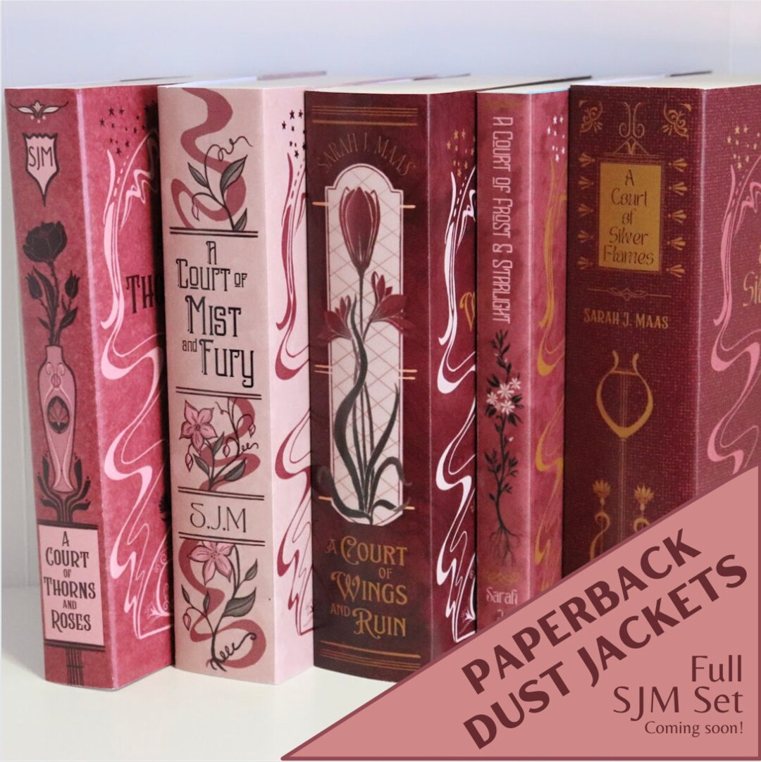 Paperback ACOTAR Pink Vintage Dust Jackets Set, Monochromatic, Digital