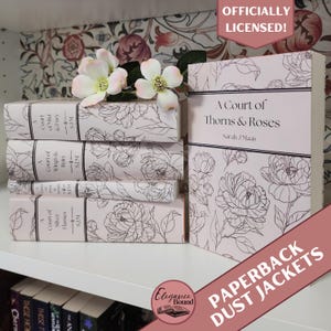 ACOTAR Paperback Minimalist Dust Jackets Set, White, Digital Download, Officially Licensed, Printable, ACOTAR Series