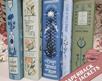 ACOTAR Vintage Taschenbuch Schutzjacken Set, blau, digitaler Download, bedruckbar, ACOTAR Serie