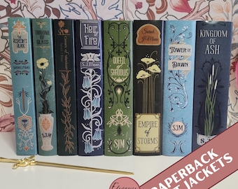 Paperback Throne of Glass Vintage Dust Jackets, Digital Download, Printable, TOG Series