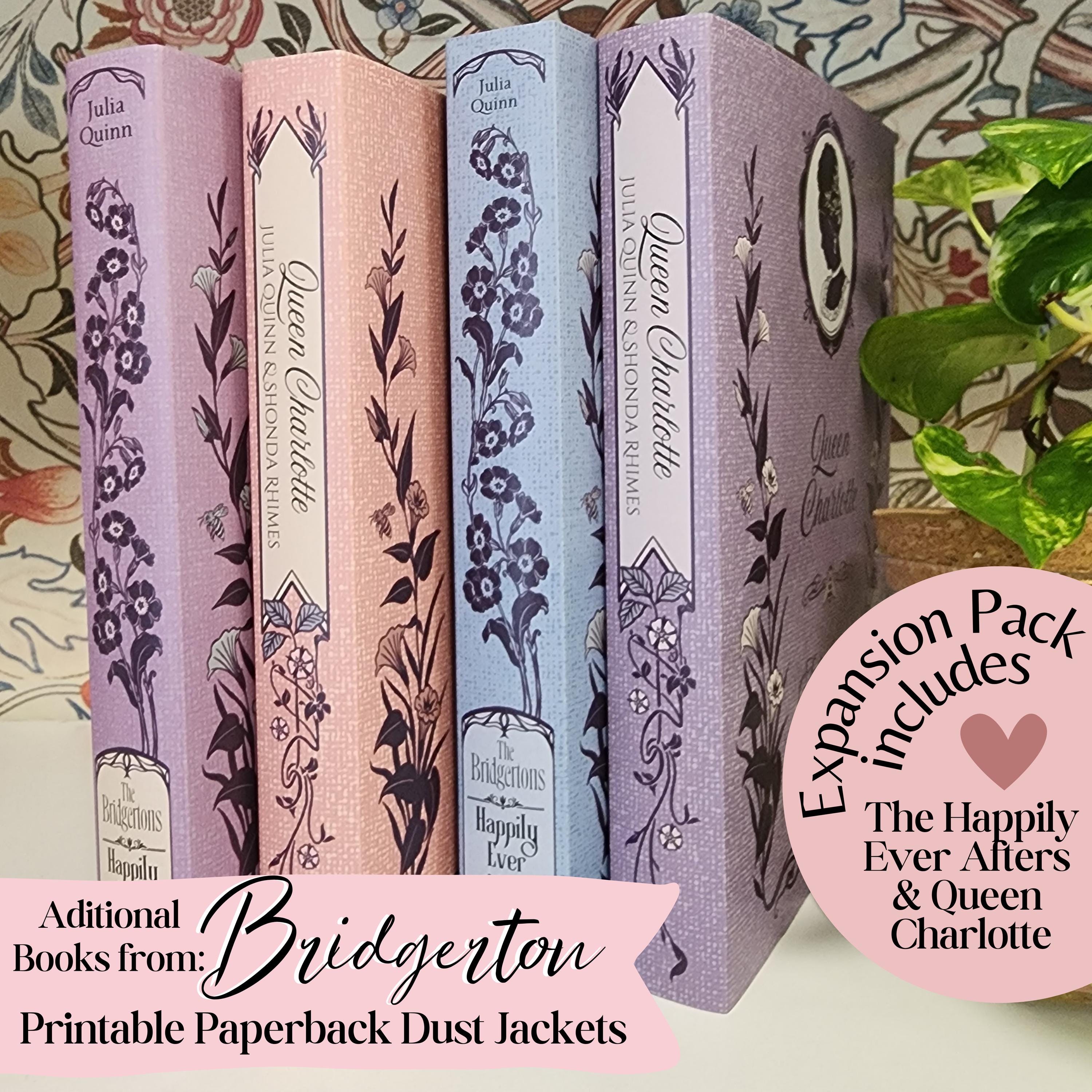 Bridgerton Extra Dust Jackets, Pastel & Blue, Digital Download, Printable
