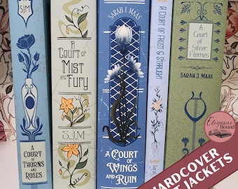 ACOTAR Hardcover Vintage Dust Jackets Set, Blue, Digital Download, Printable, ACOTAR Series