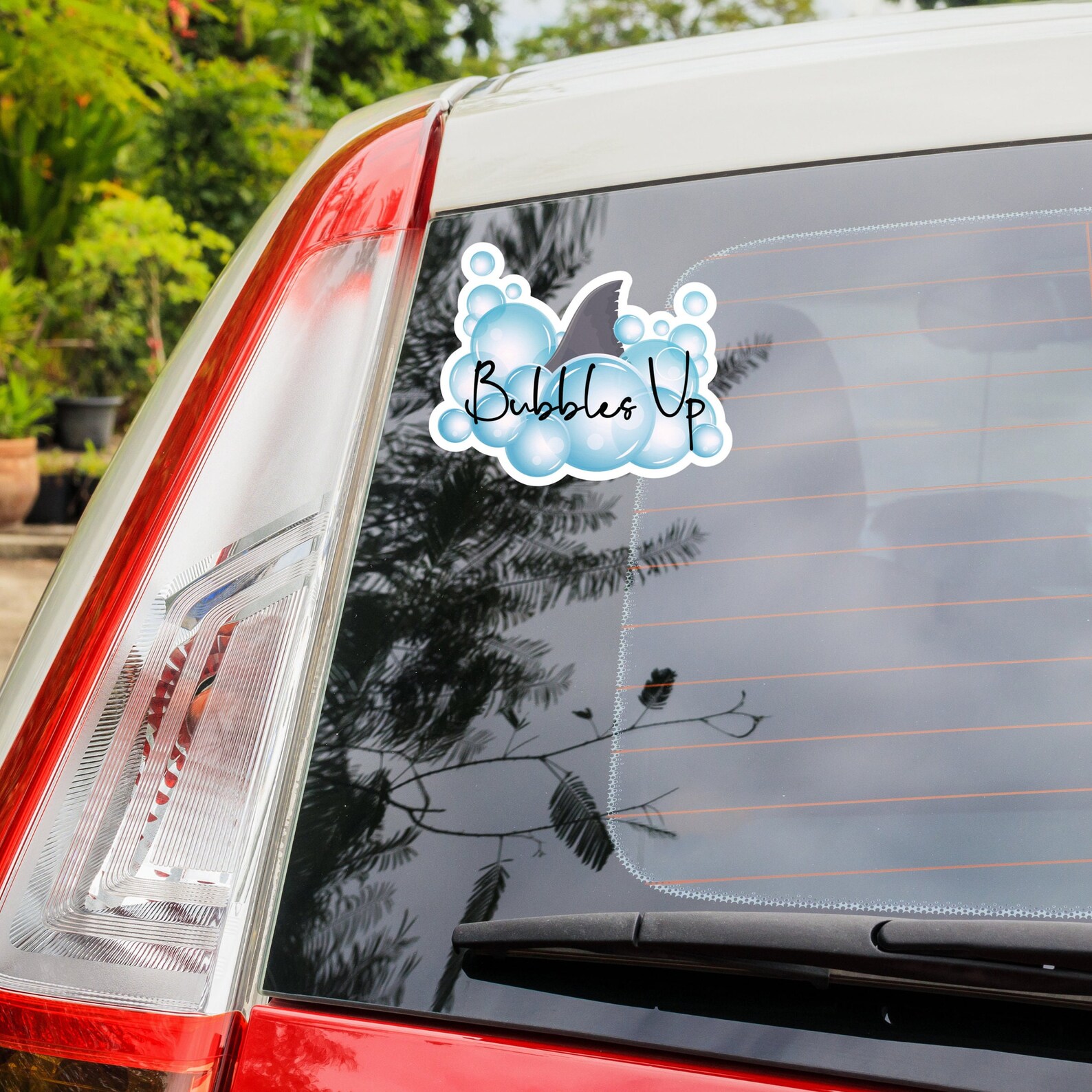 Bubbles up Vinyl Decal Sticker, Jimmy Buffett Sticker, Fins up Sticker