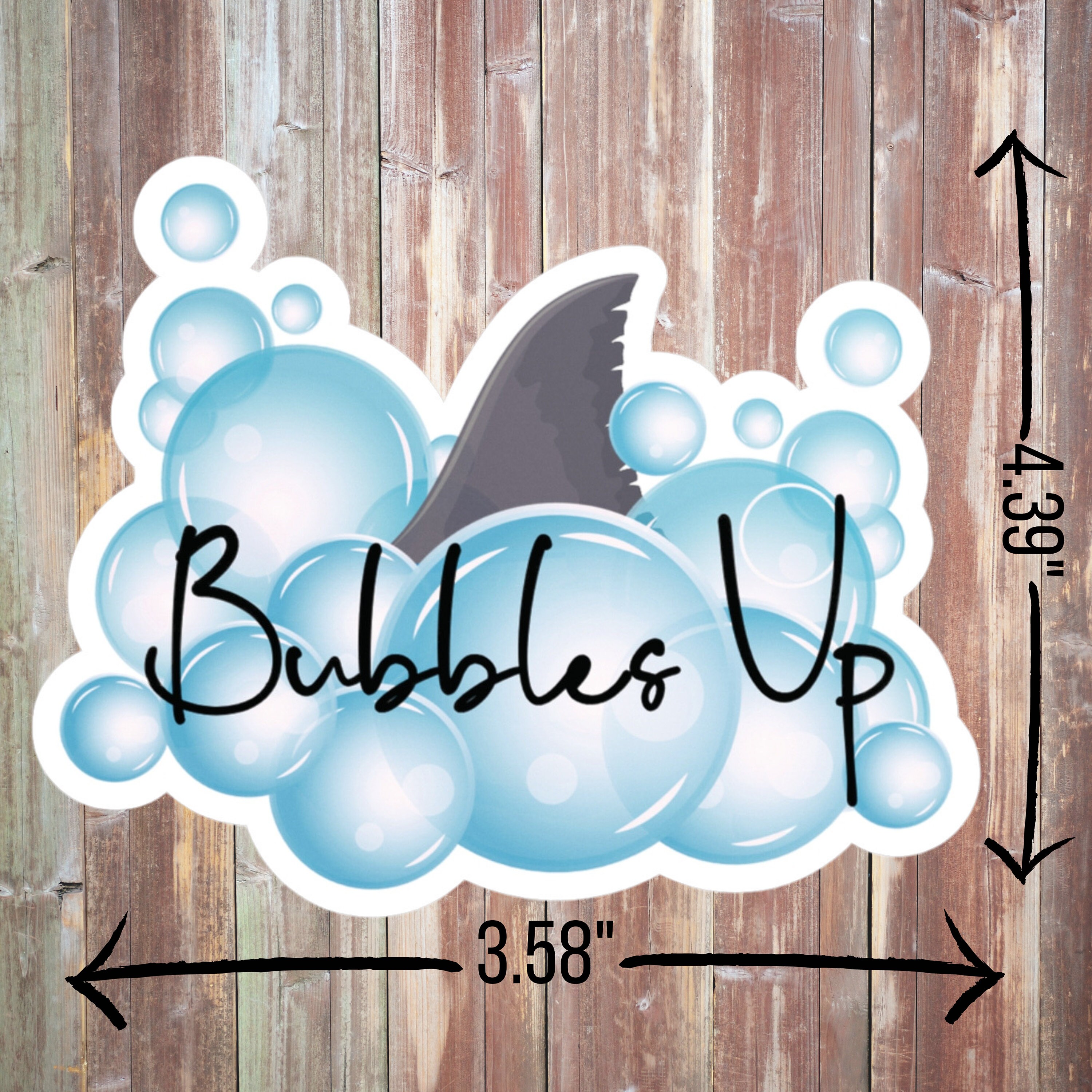 Bubbles up Vinyl Decal Sticker, Jimmy Buffett Sticker, Fins up Sticker