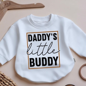 Daddy&#39;s Little Buddy Romper, Father&#39;s Day Bodysuit, Baby Boy Clothes, Baby Boy Romper, Newborn Outfit, Baby Announcement, Baby Shower Gift