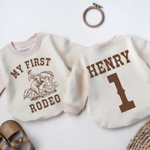 My First Rodeo Baby Romper, Custom Name Western 1st Birthday Outfit, Country Cowboy Theme Baby Shower Gift Clothes, Wild West Baby Suit