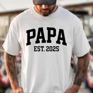 Papa EST 2025 PNG Digital Download Minimalist Fathers Day Sublimation Design First Time Grandpa Gift Printable Papa Art Customizable Year