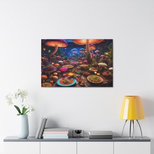 Trippy Mushroom Decor, Psychedelic Mushroom, Neon Mushroom, Mushroom Wall Art, Mushroom Decor, Trippy Wall Art, Mushroom Home Decor