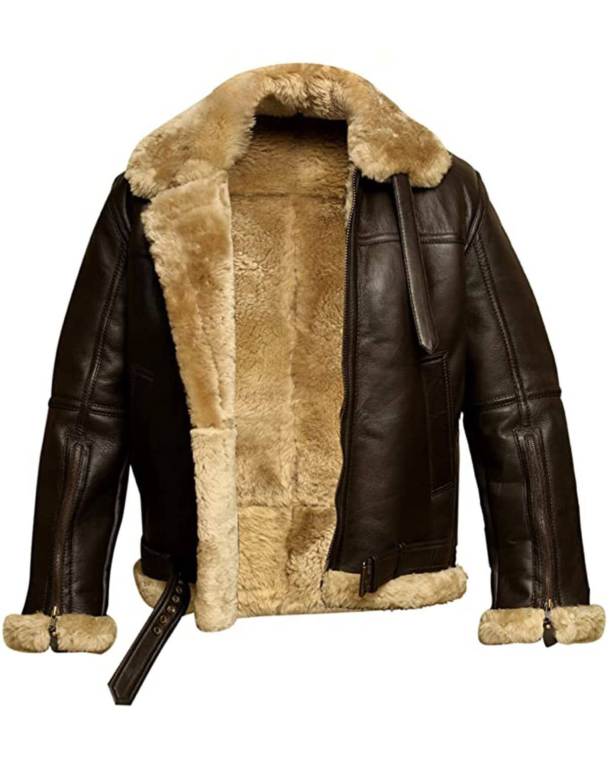 Real sheepskin shop leather jacket