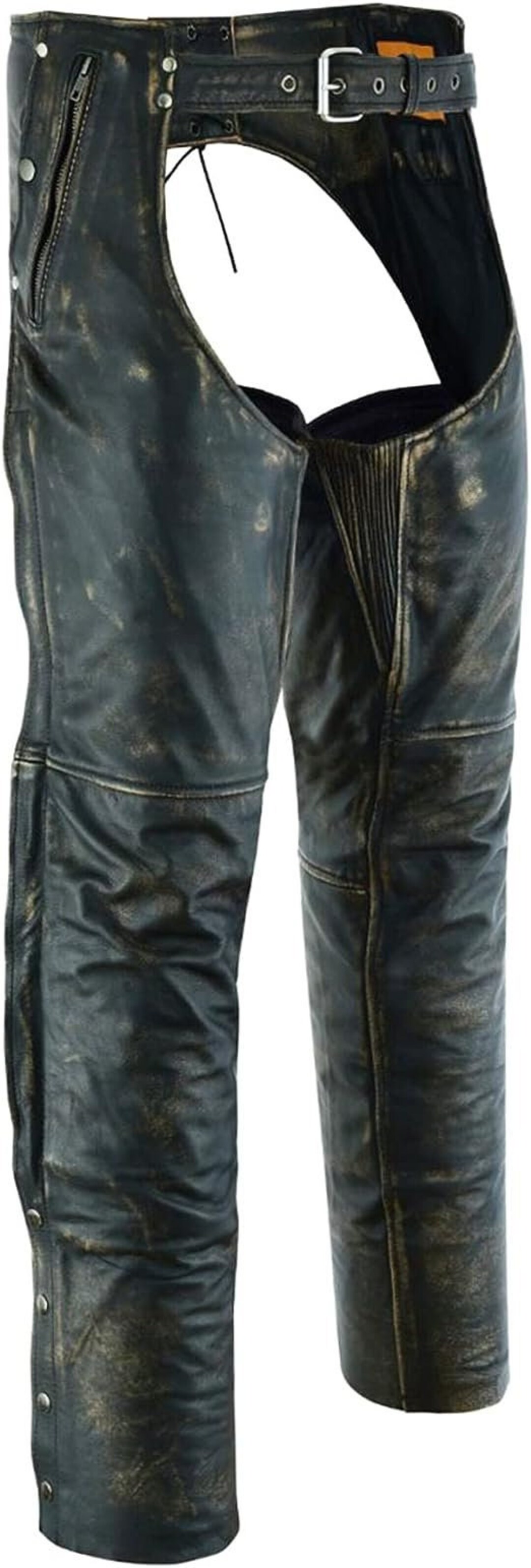Herren-Antikleder Chap - Braun, 4 Taschen, Mit Herausnehmbarem Thermo-Futter, Größe L