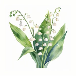 Lilly of the Valley Digital Watercolor Print