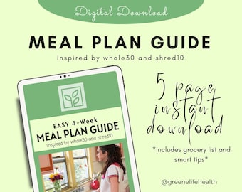 Easy 4 Week Meal Plan - Whole30 and Shred10 Inspired