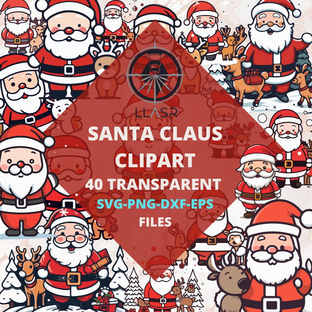 40 Christmas Bundle SVG for Cut File, Christmas, Cartoon, Svg, Dxf, Png ...