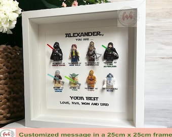 Star Wars Minifigure frame, Star Wars Father's day gift, Custom Unique gift for him, Birthday gift for dad, Gift for boyfriend, Gift for son