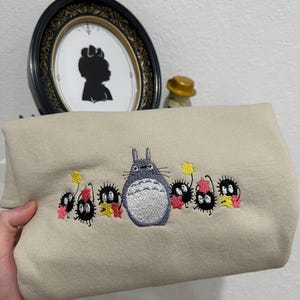 Studio Ghibli Embroidered Unisex Crewneck sweatshirt Sand