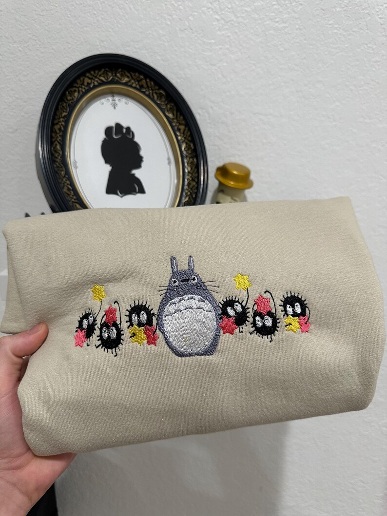 Studio Ghibli Embroidered Unisex Crewneck sweatshirt Sand