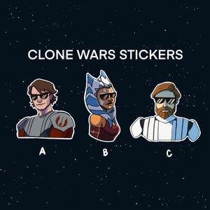 Clone Wars Stickers - Buy All 3 or Pick Just 1 - HOLOGRAPHIC Available