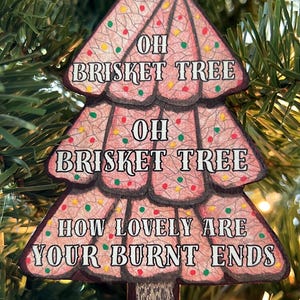 Oh Brisket Tree Christmas Ornament | bbq holiday gift, Merry Texmas, Texas Christmas ornament, bbq stocking stuffer, grill master, pitmaster